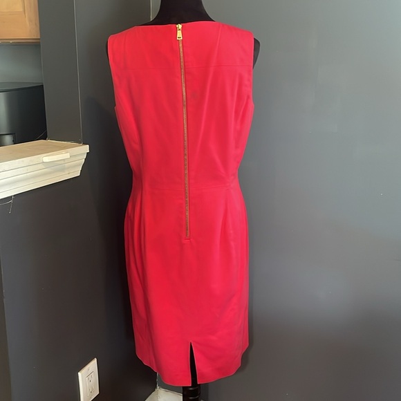 Coral red cotton lined dress - Picture 2 of 9